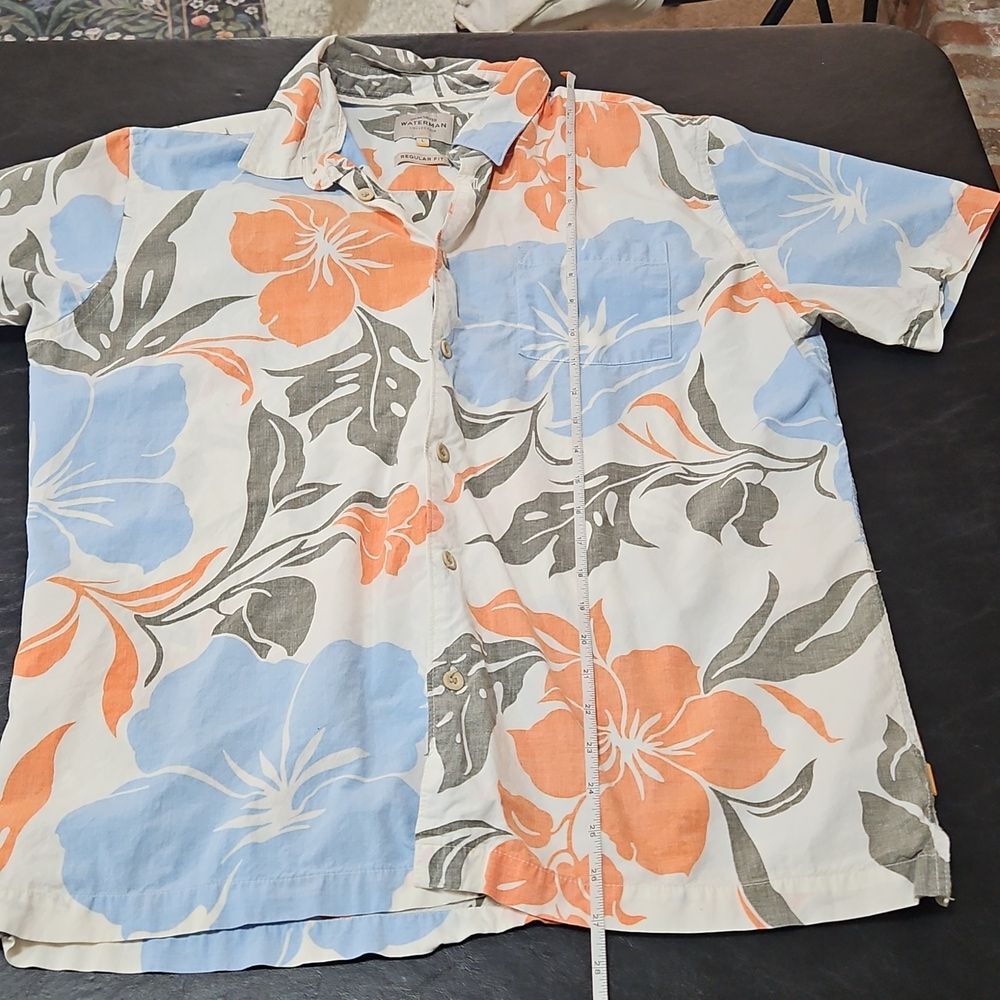 Quiksilver Waterman Regular Fit Short Sleeve Button Up Floral Tropical Shirt L - Picture 8 of 8